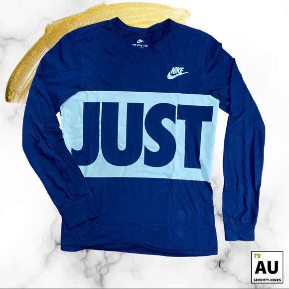 Nike "Just Do It" Navy Long Sleeve Tee - Picture 2 of 5